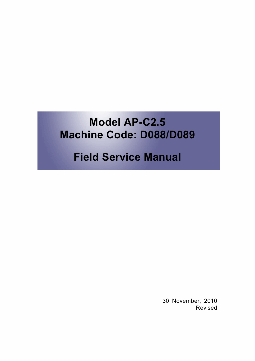 RICOH Aficio MP-C4501A 4501 5501 5501A D088 D089 Service Manual-1